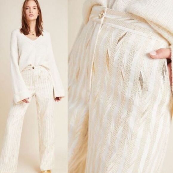 Anthropologie Kelyn Striped Trousers by Porridge - Picture 1 of 3